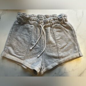 Abercrombie & Fitch Light Gray Elastic Waist Drawstring Lounge Shorts